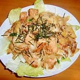 鶏肉とジャガイモをめんたいチーズで